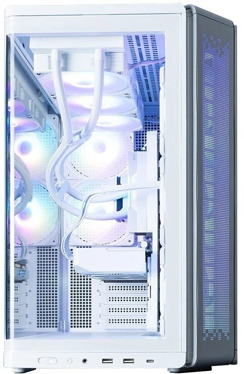 Zalman P60 vidutinio dydžio bokšto korpusas su 5 ARGB ventiliatoriais, baltas