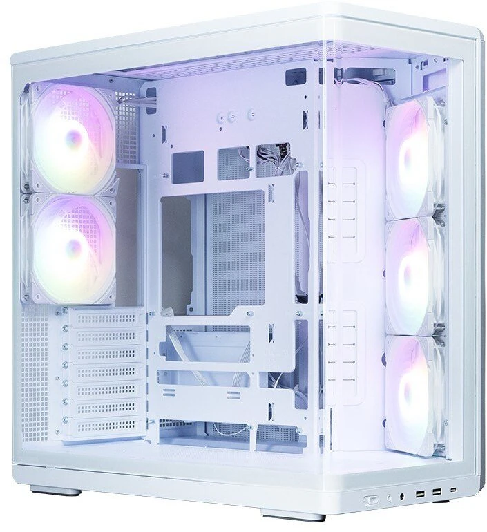 Zalman P60 vidutinio dydžio bokšto korpusas su 5 ARGB ventiliatoriais, baltas