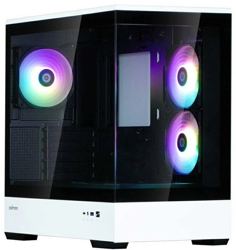 Zalman P30 PC-case, Mini-Tower, mATX, Tempered Glass - juodas baltas