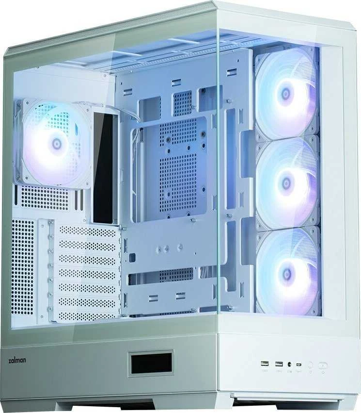 Zalman P50 DS kompiuterio korpusas, Midi-Tower, ATX, RGB, grūdintas stiklas - baltas