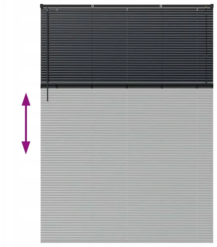 Venecijos žaliuzės Juoda 220 x 155 cm 25 mm Aliuminis