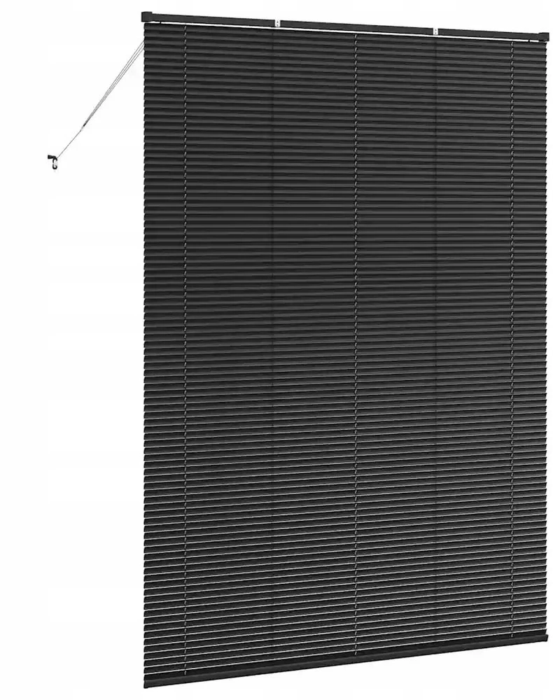 Venecijos žaliuzės Juoda 220 x 155 cm 25 mm Aliuminis