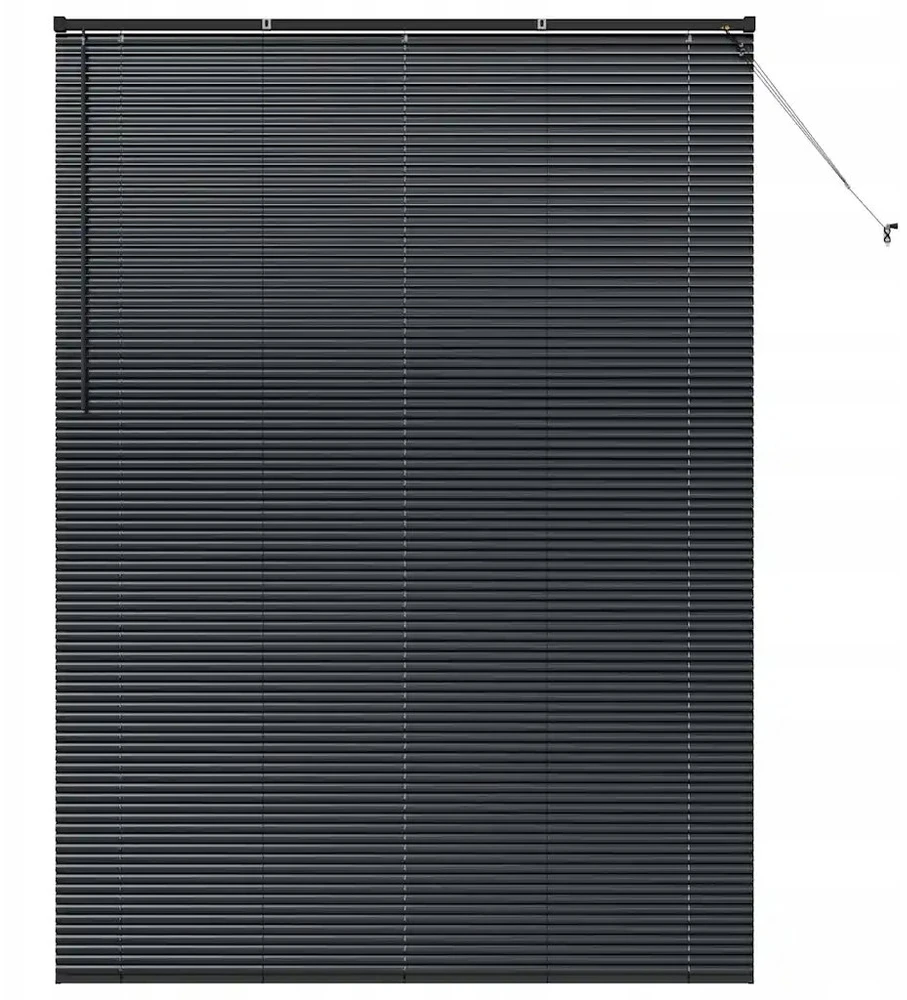 Venecijos žaliuzės Juoda 220 x 155 cm 25 mm Aliuminis