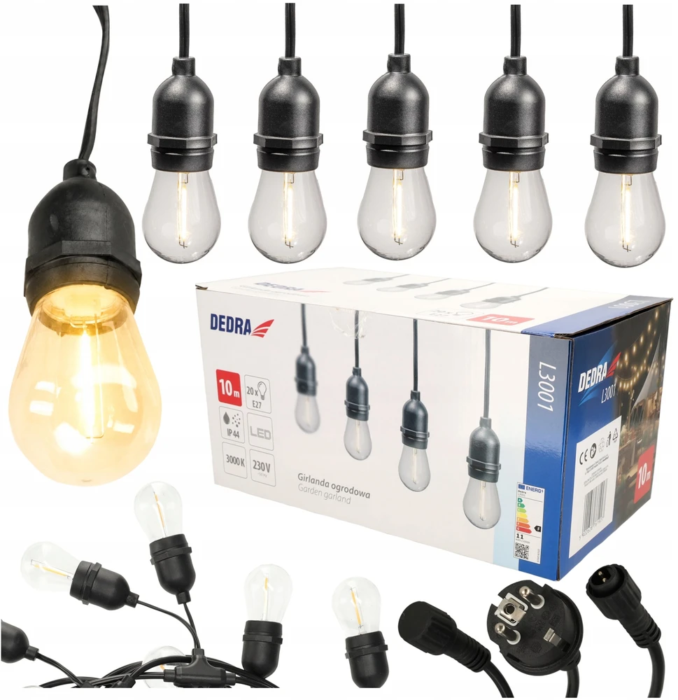 Dedra Girlanda Sodo girlianda 10 m, 20 LED lempučių, 220 V