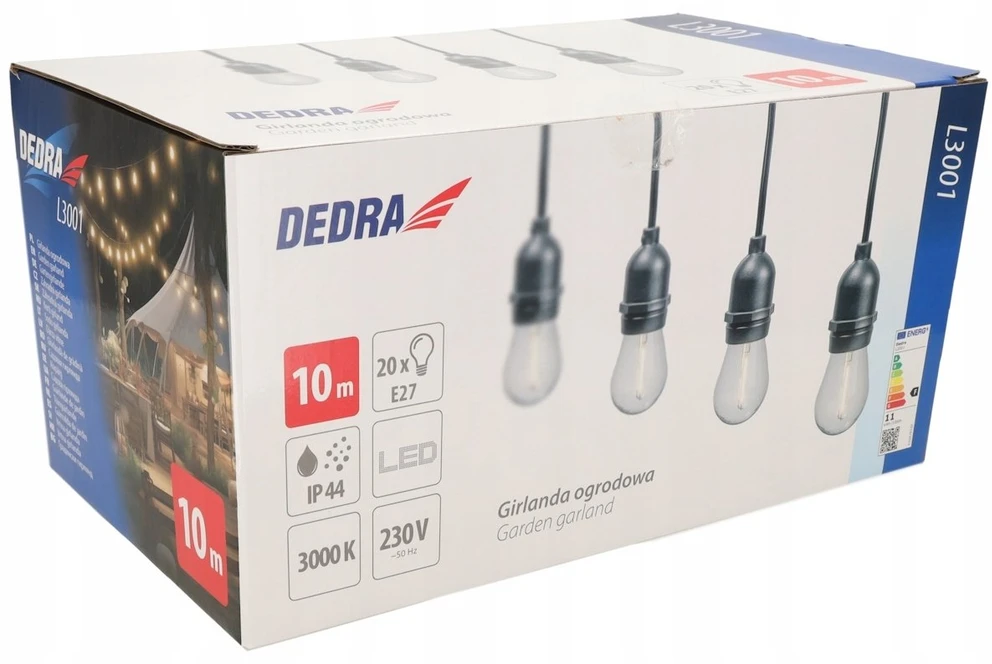 Dedra Girlanda Sodo girlianda 10 m, 20 LED lempučių, 220 V