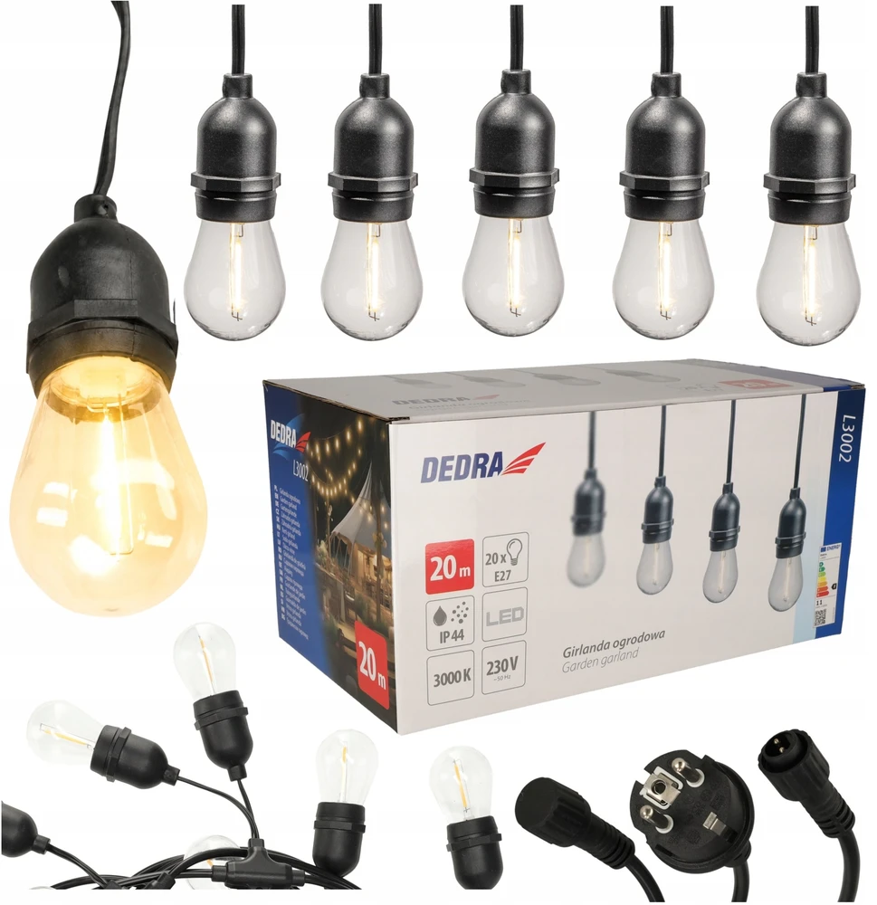 Dedra Girlanda Sodo girlianda 20 m, 20 LED lempučių, 220 V