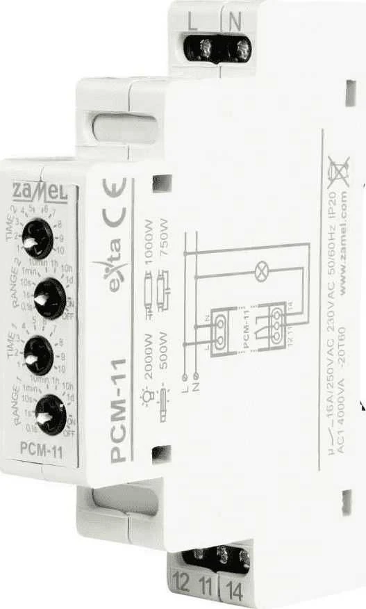 Zamel 2-laiko ciklinis laikmatis 16A 230VAC PCM- 11 (EXT10000262)