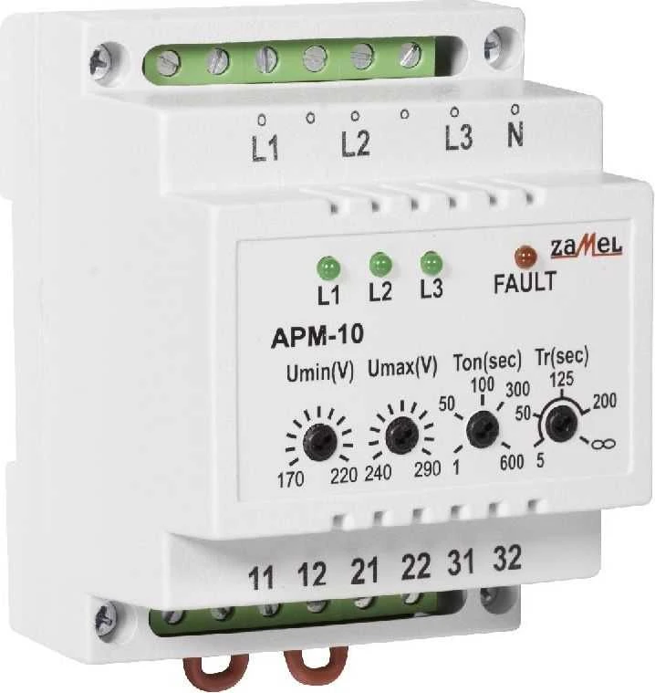 Zamel Automatinis fazės perjungiklis 16A 230V / 3x400V + N APM-10 (EXT10000202)