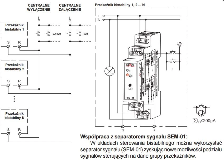 Zamel Bistalinis siųstuvas 16A 230V AC (PBM-02)