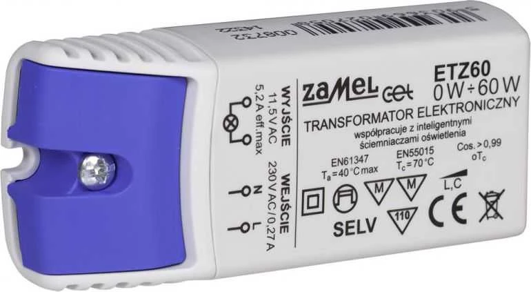 Zamel Transformator elektroninis 230/11,5V 0-60W ETZ60 (LDX10000042)