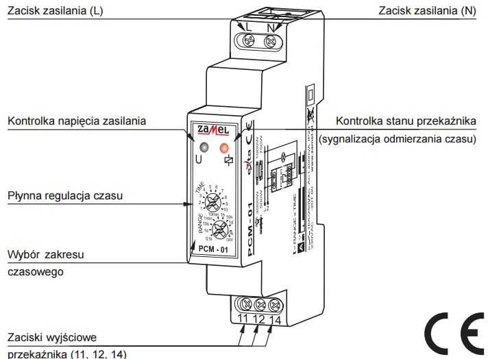 Zamel Laiko siųstuvas 16A 1NO / NC 230V AC PCM- 01