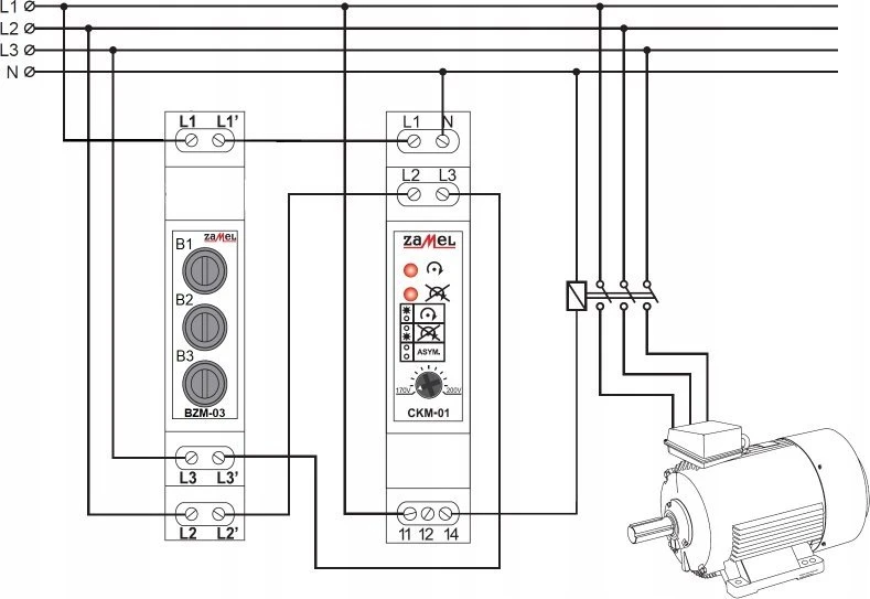 Zamel BZM-03 prijungimo schema