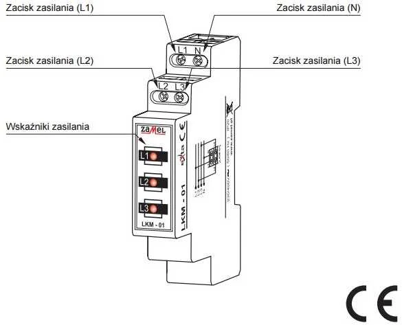 Zamel maitinimo indikatorius LKM-01-10 1P 230V 1,5mA LKM-01-10