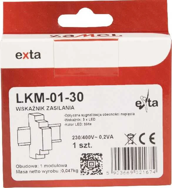 Zamel maitinimo indikatorius 230V/400V 3xLED geltonas TN LKM-01-30 (EXT10000038)