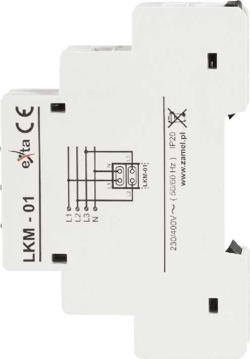 Zamel maitinimo indikatorius 230V/400V 3xLED geltonas TN LKM-01-30 (EXT10000038)