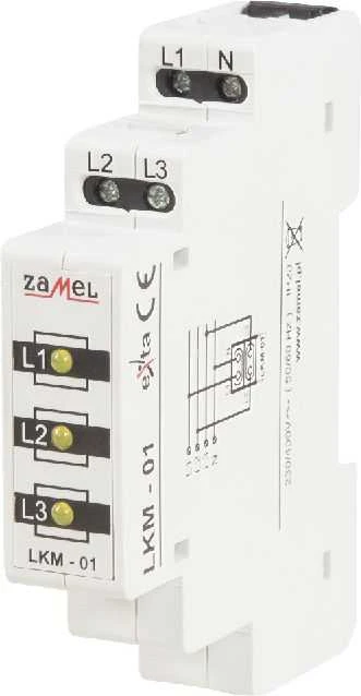 Zamel maitinimo indikatorius 230V/400V 3xLED geltonas TN LKM-01-30 (EXT10000038)