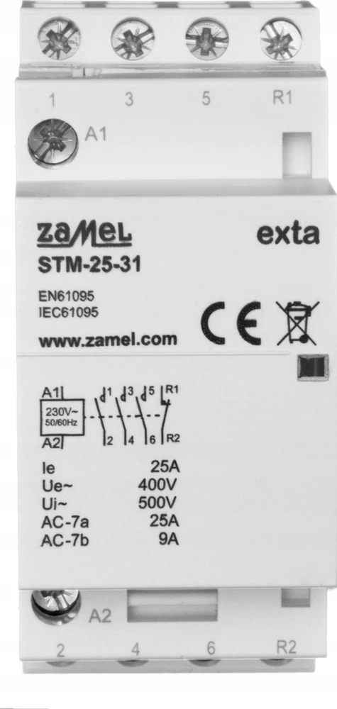 Zamel Modulinė kontaktoriaus ritė 25A 230V AC 3xZ 1xR TH35 EXTA ZAMEL STM-25-31 EXT10000292