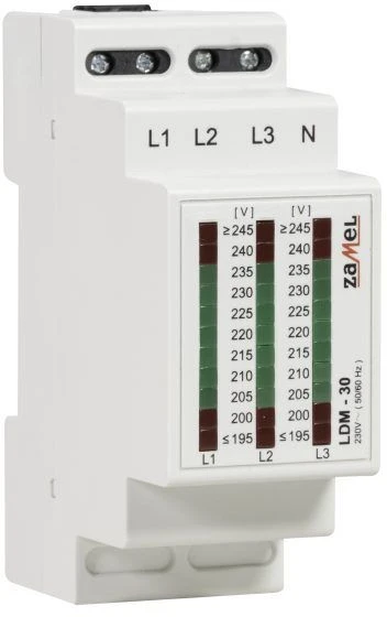 Zamel 3 fazių modulinis įtampos indikatorius L1-N / L2-N / L3-N 195-245V (EXT10000031)