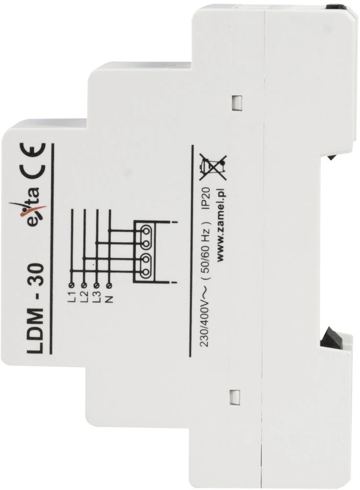 Zamel 3 fazių modulinis įtampos indikatorius L1-N / L2-N / L3-N 195-245V (EXT10000031)