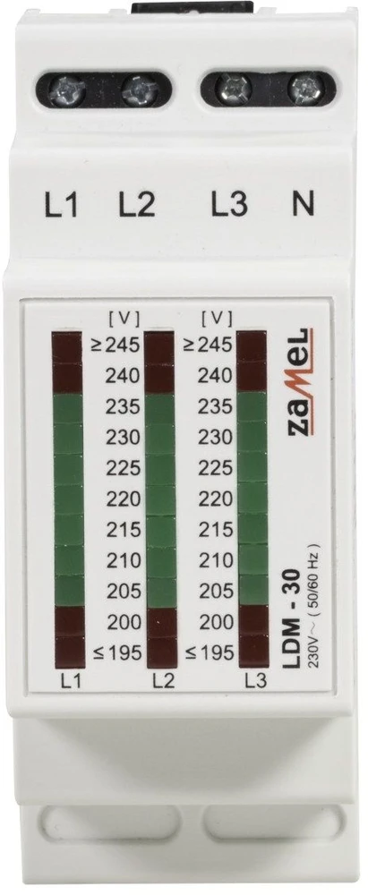 Zamel 3 fazių modulinis įtampos indikatorius L1-N / L2-N / L3-N 195-245V (EXT10000031)