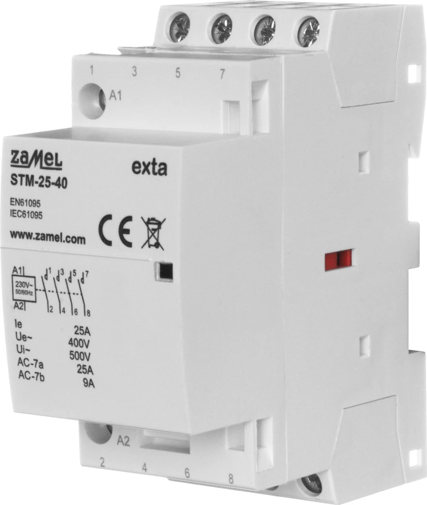 Zamel modulinis montavimo kontaktorius 25A 4Z 230V AC, tipas: STM-25-40 EXT10000295