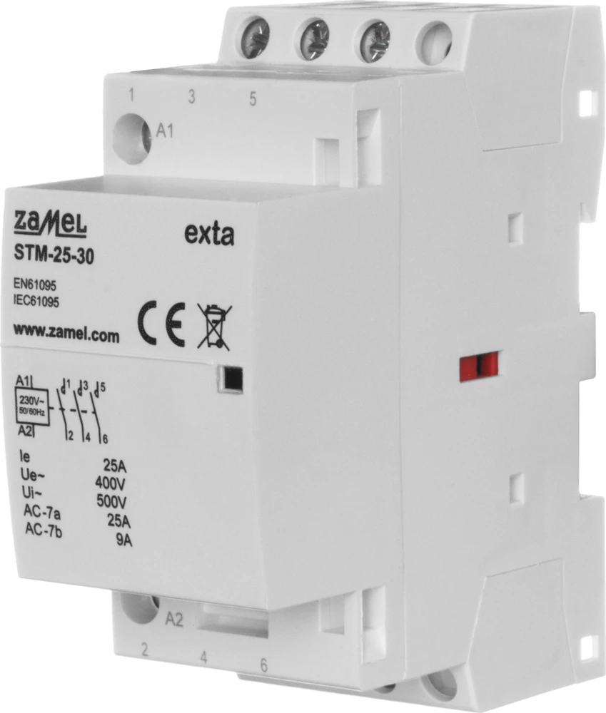 Zamel modulinis montavimo kontaktorius 25A 3Z 230V AC, tipas: STM-25-30 EXT10000291