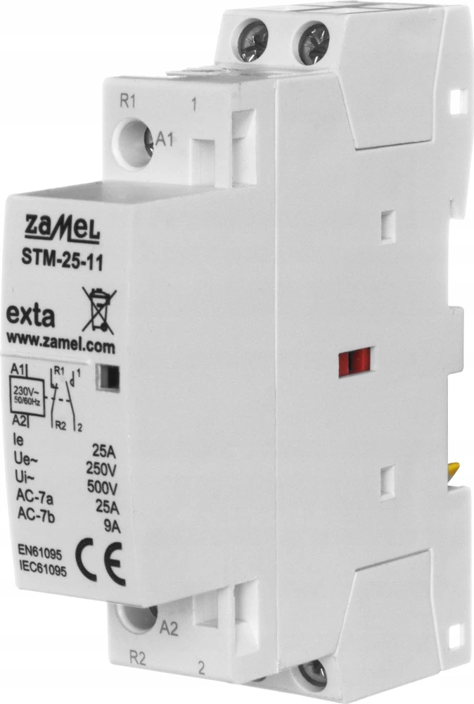Zamel Modulinis montavimo kontaktorius 25A 1Z+1R 230V kintamosios srovės tipas: STM-25-11 EXT10000290