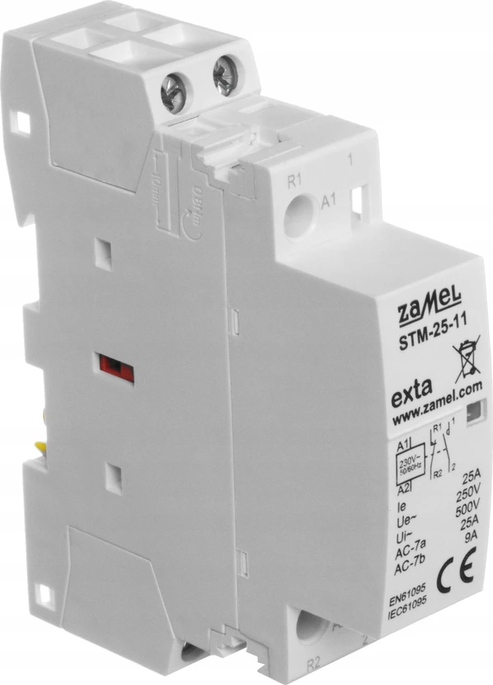 Zamel Modulinis montavimo kontaktorius 25A 1Z+1R 230V kintamosios srovės tipas: STM-25-11 EXT10000290