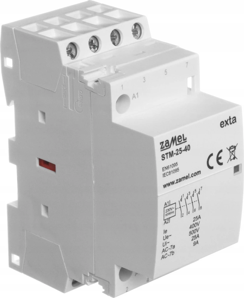 Zamel modulinis montavimo kontaktorius 25A 4Z 230V AC, tipas: STM-25-40 EXT10000295