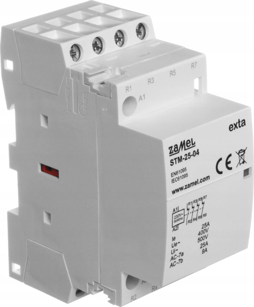 Zamel Modulinis montavimo kontaktorius 25A 4R 230V AC tipas: STM-25-04 EXT10000294