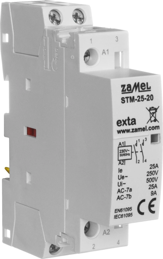 Zamel Modulinis montavimo kontaktorius 25A 2Z 230V AC tipas: STM-25-20 EXT10000288