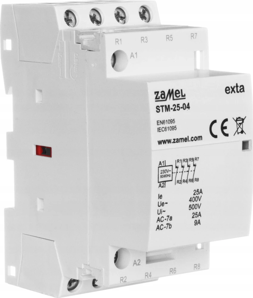 Zamel Modulinis montavimo kontaktorius 25A 4R 230V AC tipas: STM-25-04 EXT10000294