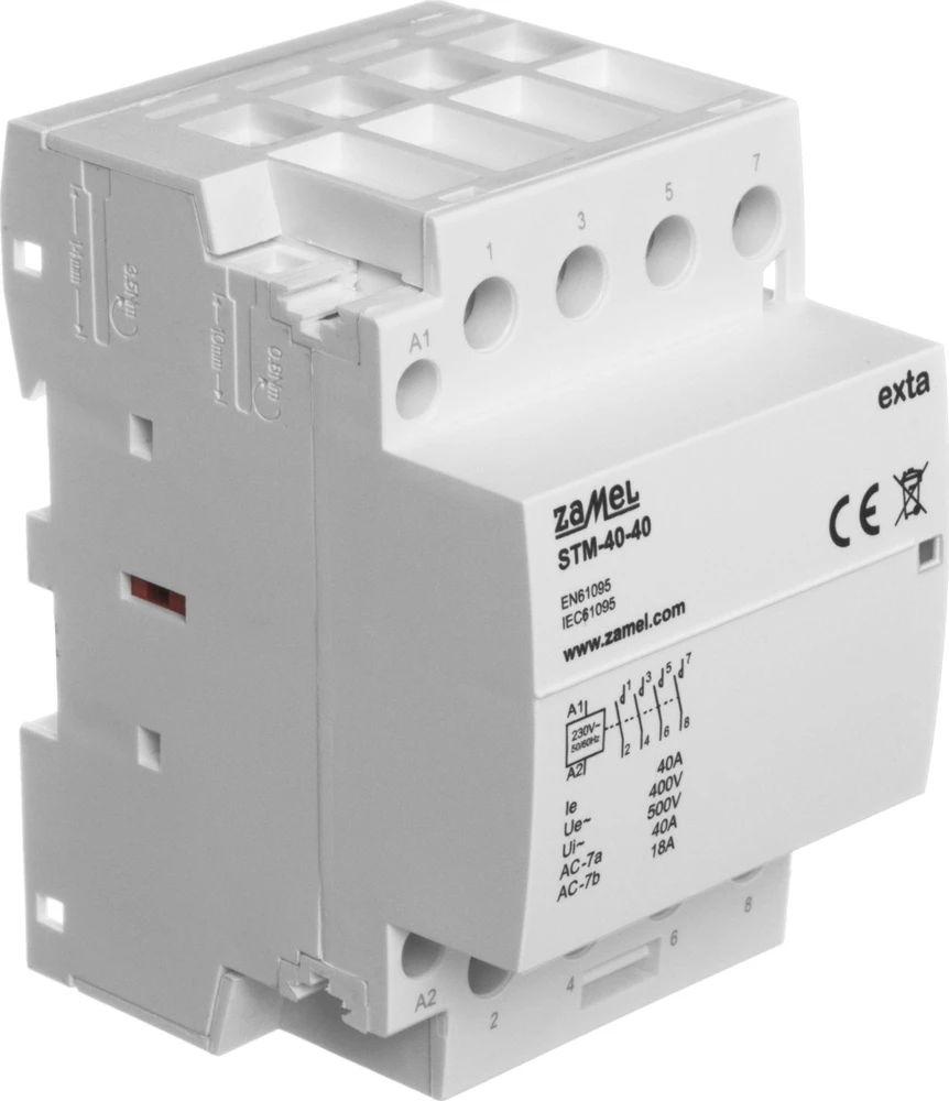 Zamel Modulinis montavimo kontaktorius 40A 4xZ 230V AC tipas: STM-40-40 EXT10000296