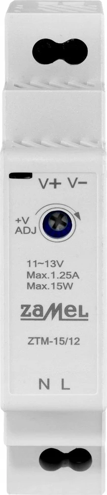 Zamel Perjungiamas maitinimo šaltinis montuojamas ant TH-35 (DIN) bėgio, 15W, 12V DC tipas: ZTM-15/12 EXT10000279