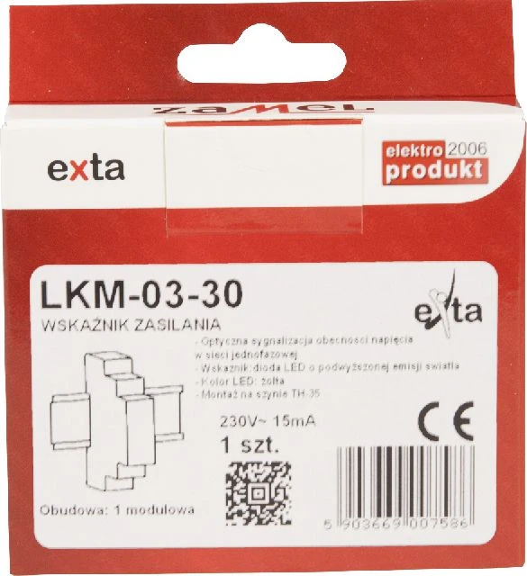 Zamel maitinimo indikatorius 230V geltonas LED LKM-03-30 (EXT10000046)