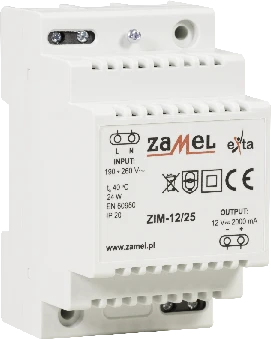 Zamel Pulso maitinimo šaltinis 12V DC 2A ZIM-12 / 25