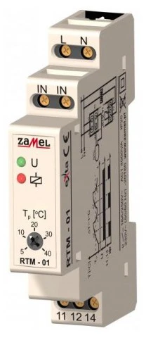 Zamel RTM-01 REG.TEMP.5-40C B / SONDY 230 V AC
