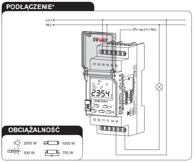 Zamel Savaitinis metinis laikmačio programuotojas 230V AC ZCM-22