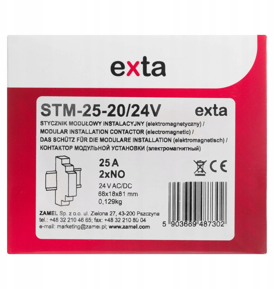 Zamel KONTAKTORIUS 25A 2XNO 24V STM-25-20/24V