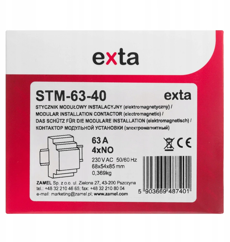 Zamel KONTAKTORIUS 63A 4XNO STM-63-40