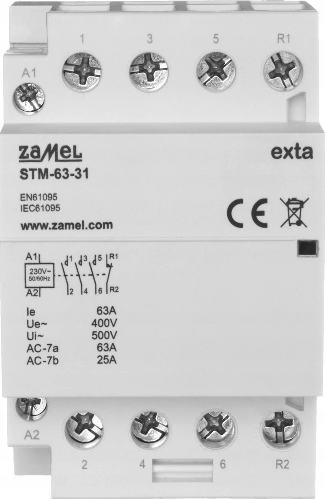 Zamel KONTAKTORIUS 63A 3XNO+1XNC STM-63-31