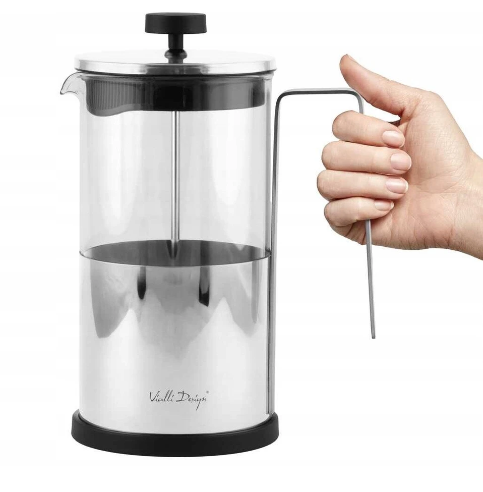 Kavos ir arbatos užpiltuvas 1000 ml DIAMANTE sidabrinis 0688