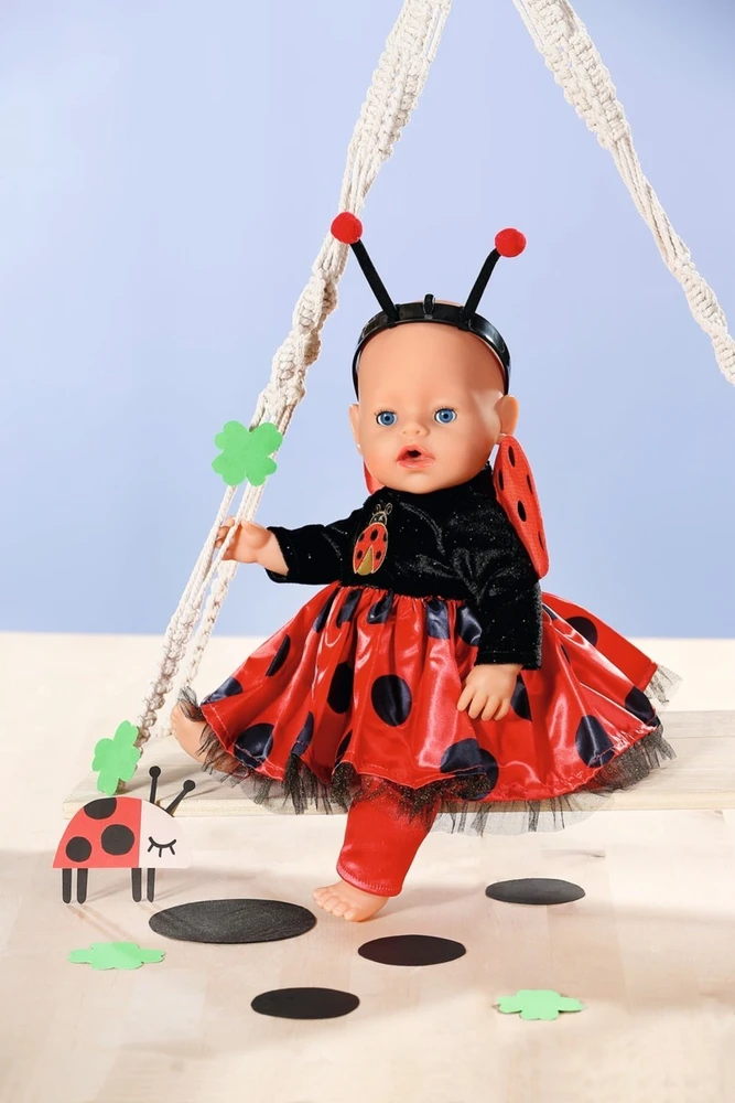 Zapf Drabužėlis Dress Ladybug su antblauzdžiais Dolly Moda Baby Born