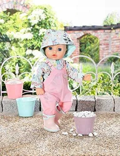 Zapf ZAPF Creation Baby Annabell lietaus rinkinys 43cm, lėlės aksesuarai (kombinezonas, lietpaltis ir batai)