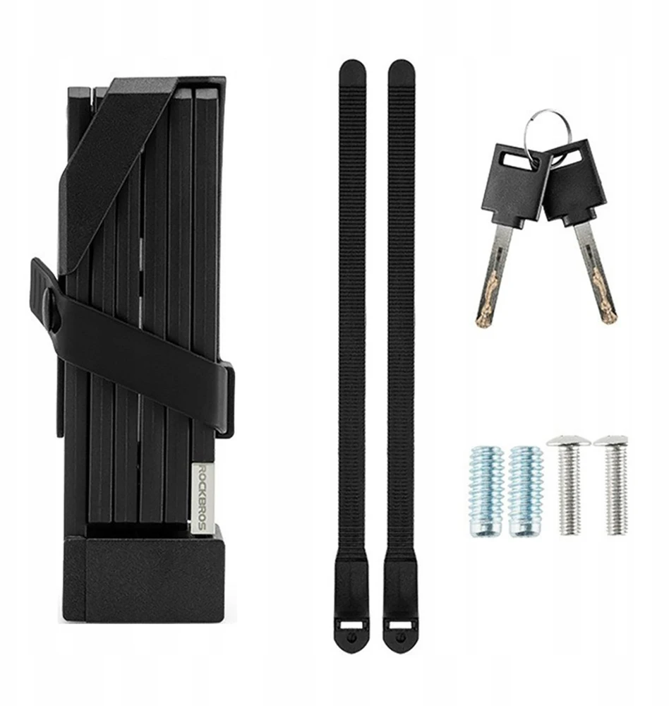 Rockbros 32140003001 sulankstoma dviračio spyna su raktu ir rankena, 68 cm - juodas