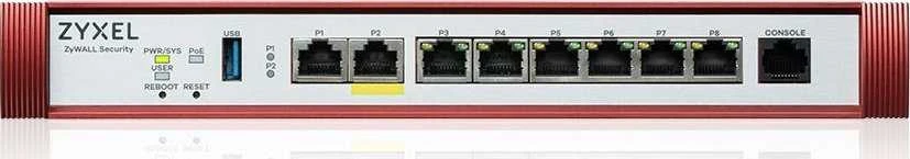Maršrutizatorius ZYXEL USG FLEX 100 HP, 7 GIGABIT USER-DEFINABLE PORTS, 1*1G POE+, 1*USB WITH 1 YR ENTRY DEFENSE PACK