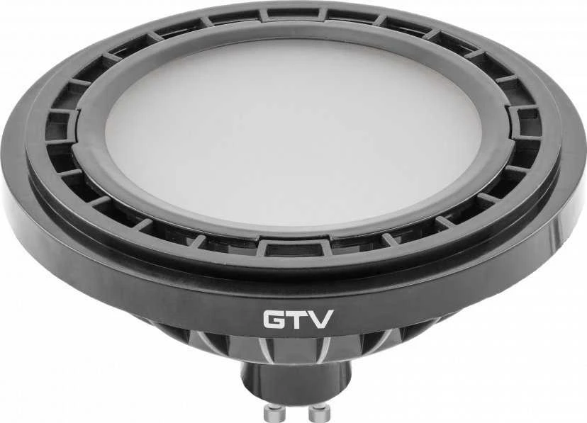 GTV LED lemputė, es111, 3000K, GU10, 12,5 W, AC220-240V, 120°, 1150lm, 109ma, Juoda