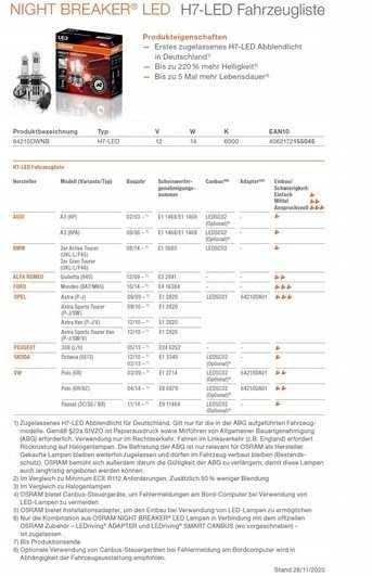 Osram išmanioji „Canbus H7 LEDSC03“ lemputė