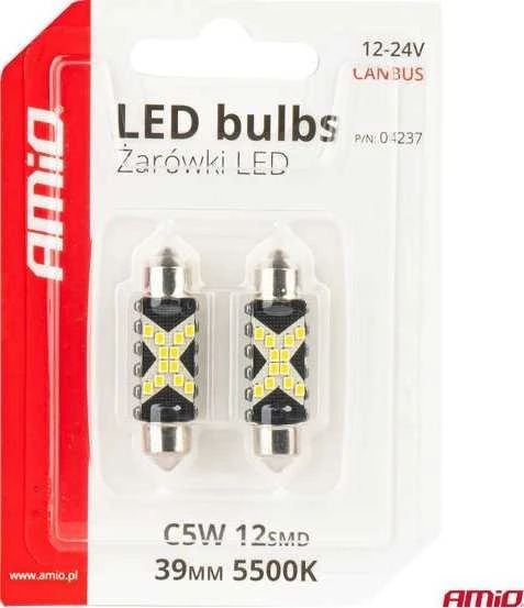 Amio C5W 39mm LED lemputės pakuotėje