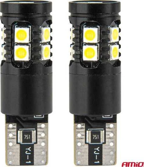 LED lemputės Canbus T10 W5W 13SMD 3030 baltos 12V 24V amio-04259